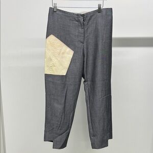 Acne Gray Trousers with Snake Patch